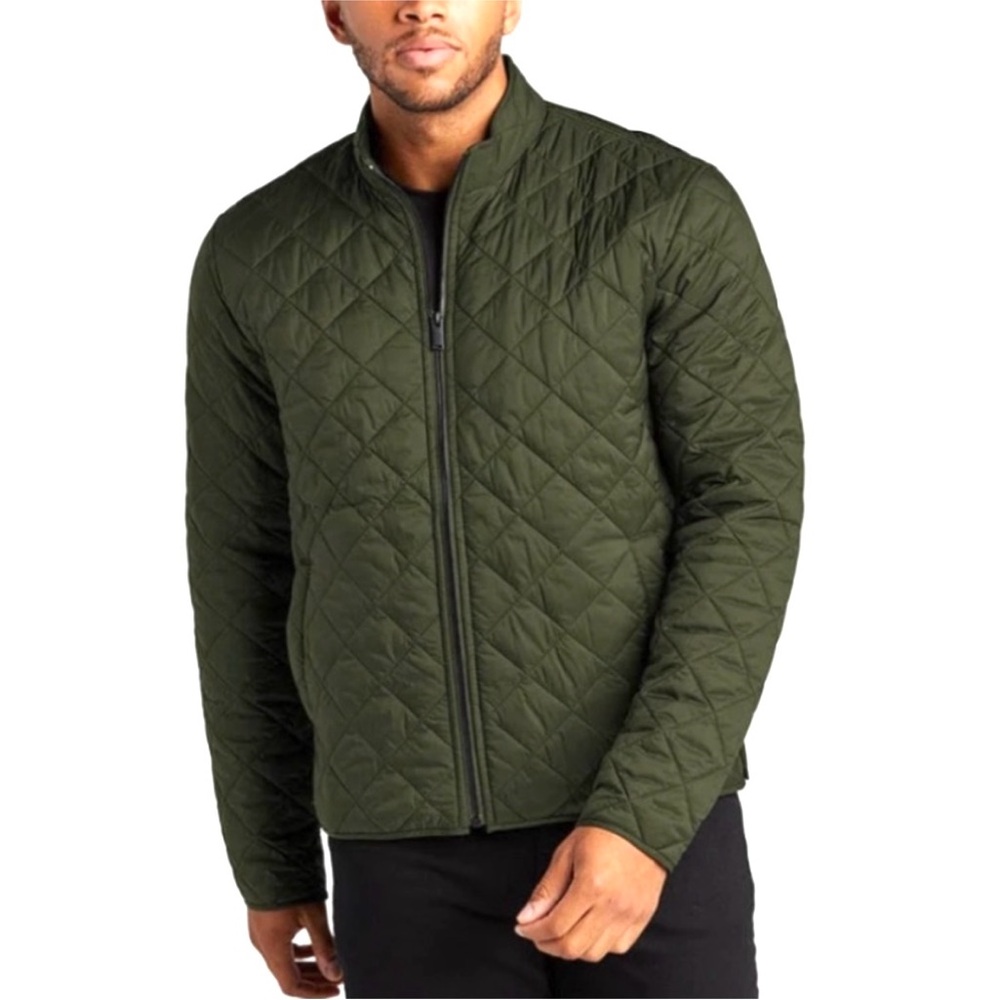 Mercer + Mettle Men’s Quilted Full Zip‎ Jacket Lightweight Dark Green Size XS